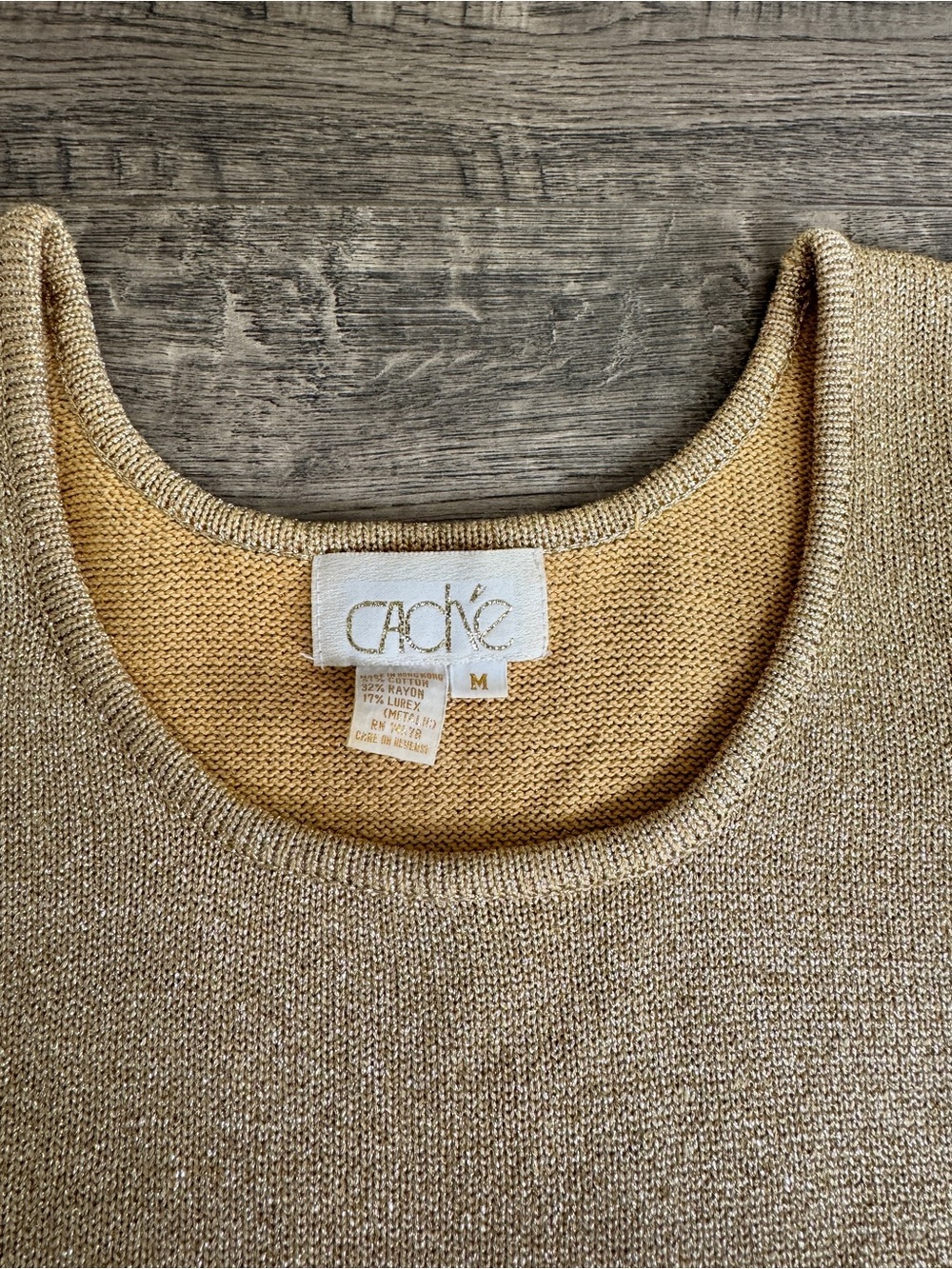 Cache Metallic Gold Knit Tank - Picture 4 of 5